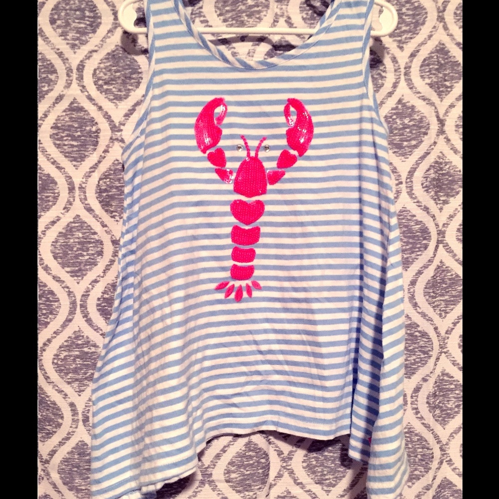 Girls Striped Sequin Lobster Tank